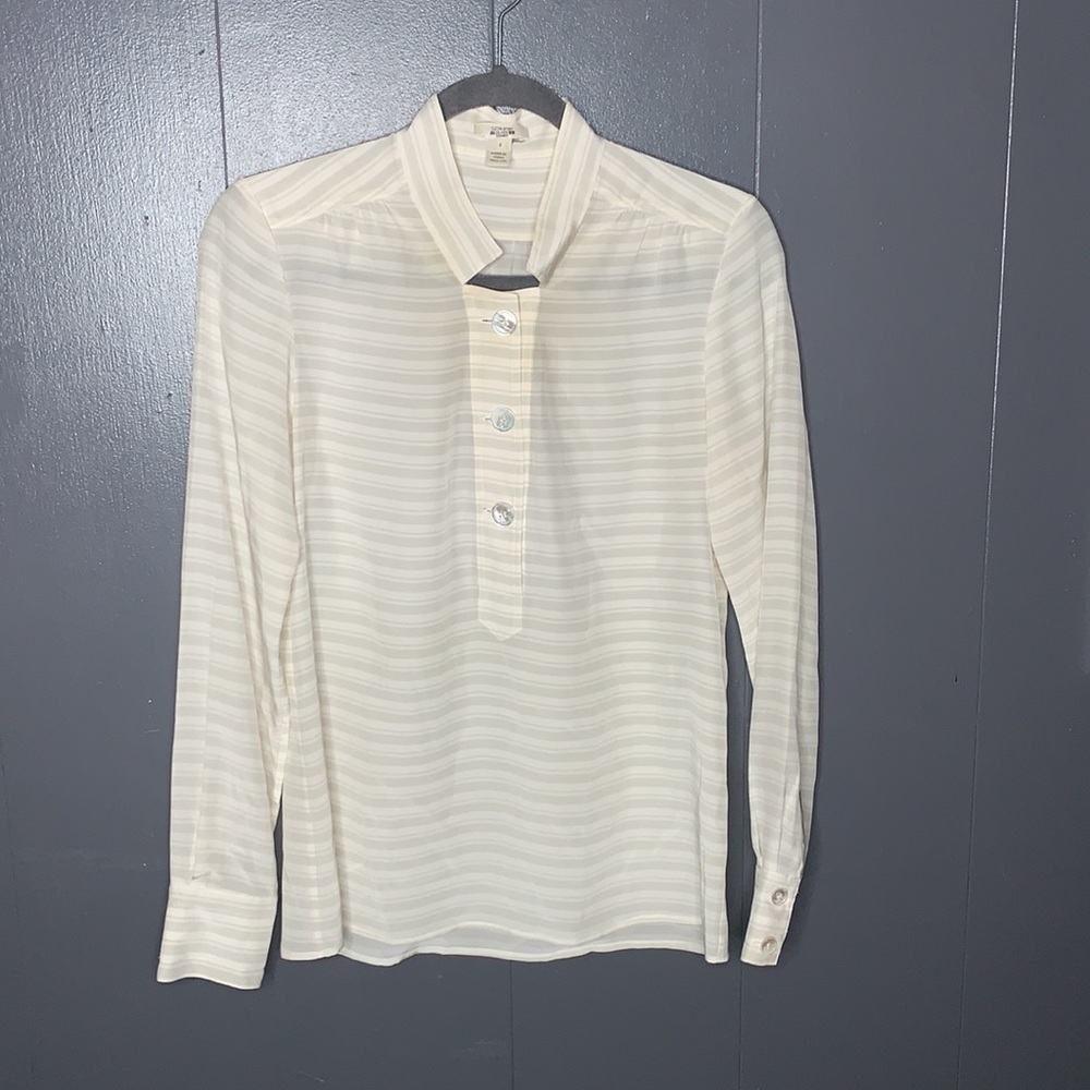 J Crew 100% Silk Blouse Size 2 - Picture 3 of 7